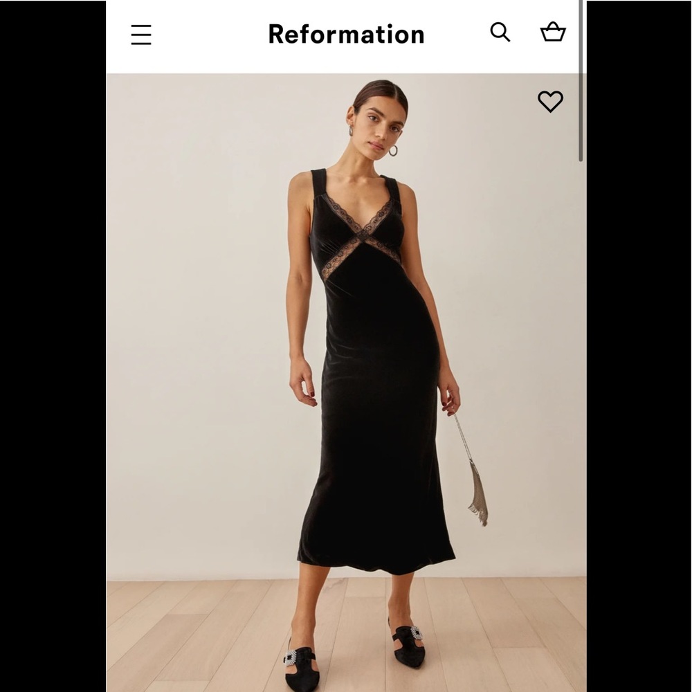 NWT Lorenzo Velvet Midi Dress